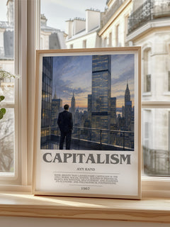 Capitalism bookish poster colour and style options – Ayn Rand book art