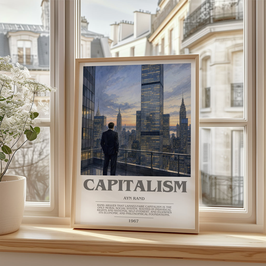 Capitalism bookish poster colour and style options – Ayn Rand book art