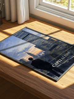 Capitalism watercolour book poster framed on wall – philosophy wall art