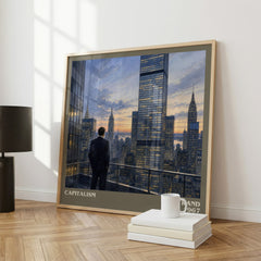 Capitalism literary print framed by window – literary home decor