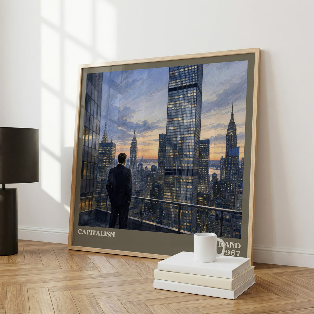 Capitalism literary print framed by window – literary home decor