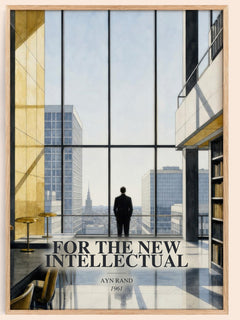 For the New Intellectual watercolour book poster by Ayn Rand – framed literary art print