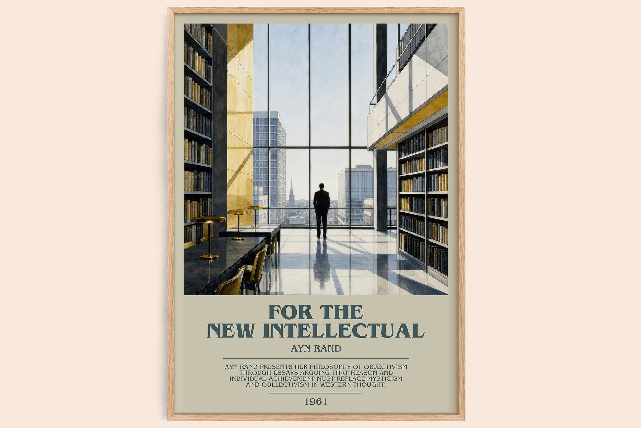 For the New Intellectual Bookish Wall Art by Ayn Rand