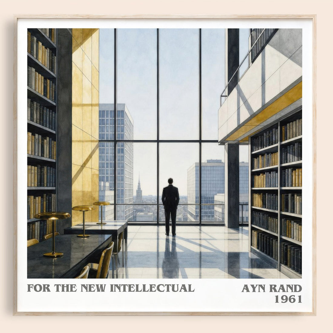 For the New Intellectual literary book poster by Ayn Rand – framed literary art print