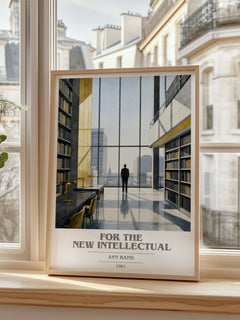 For the New Intellectual book cover poster colour and style options – Ayn Rand book art