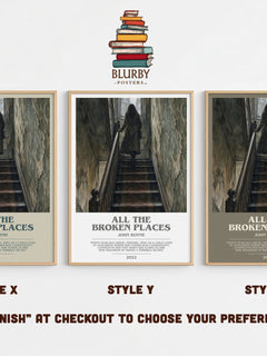 All the Broken Places bookish print in frame leaning in hallway – historical fiction wall art