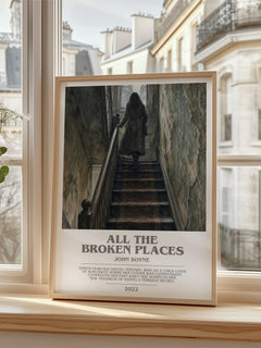 All the Broken Places bookish poster colour and style options – John Boyne book art