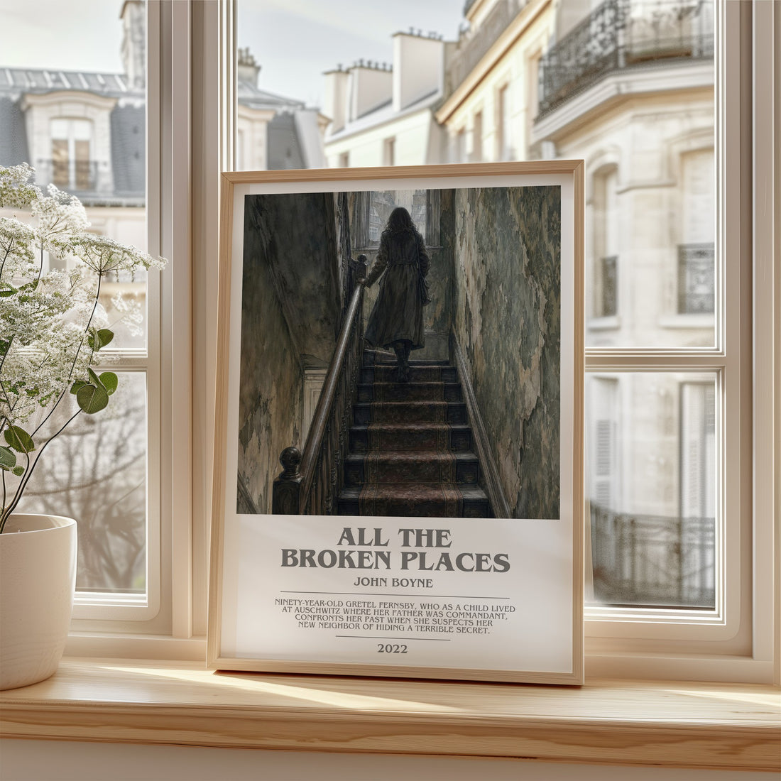 All the Broken Places bookish poster colour and style options – John Boyne book art