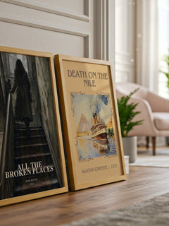 All the Broken Places watercolour print framed by window – literary home decor