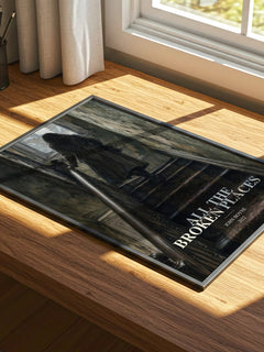 All the Broken Places watercolour book poster framed on wall – historical fiction wall art