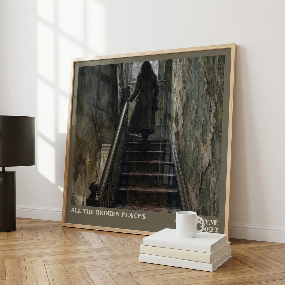 All the Broken Places literary print framed by window – literary home decor