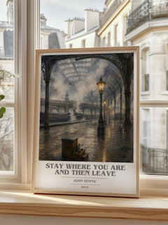 Stay Where You are and Then Leave book cover poster colour and style options – John Boyne book art