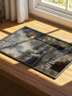 Stay Where You are and Then Leave watercolour book poster framed on wall – historical fiction wall art