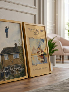 The Terrible Thing That Happened to Barnaby Brocket watercolour print framed by window – literary home decor
