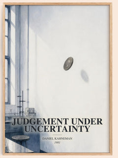 Judgement under uncertainty watercolour book poster by Daniel Kahneman – framed literary art print