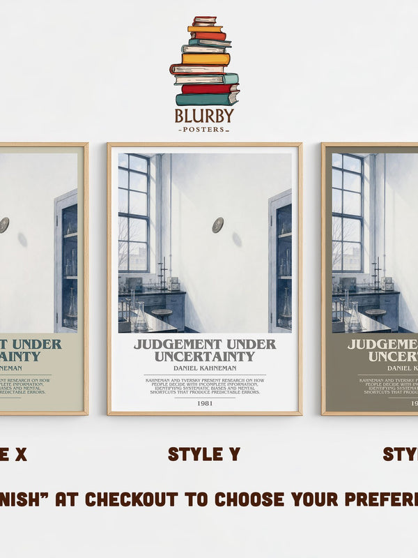 Judgement under uncertainty bookish print in frame leaning in hallway – __new__:educational wall art