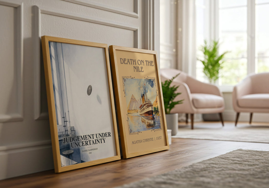 Judgement under uncertainty watercolour print framed by window – literary home decor