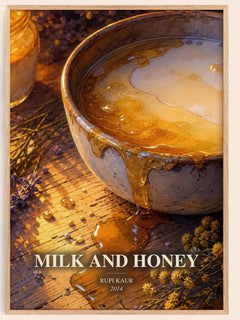 Milk and Honey watercolour book poster by Rupi Kaur – framed literary art print