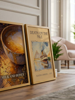 Milk and Honey watercolour print framed by window – literary home decor