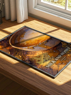 Milk and Honey watercolour book poster framed on wall – poetry wall art