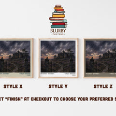 Mystery Stories literary print in frame leaning in hallway – gothic wall art
