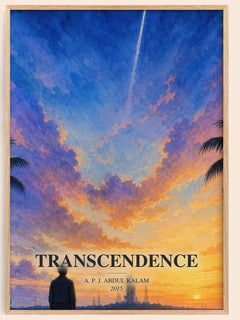 Transcendence watercolour book poster by A. P. J. Abdul Kalam – framed literary art print