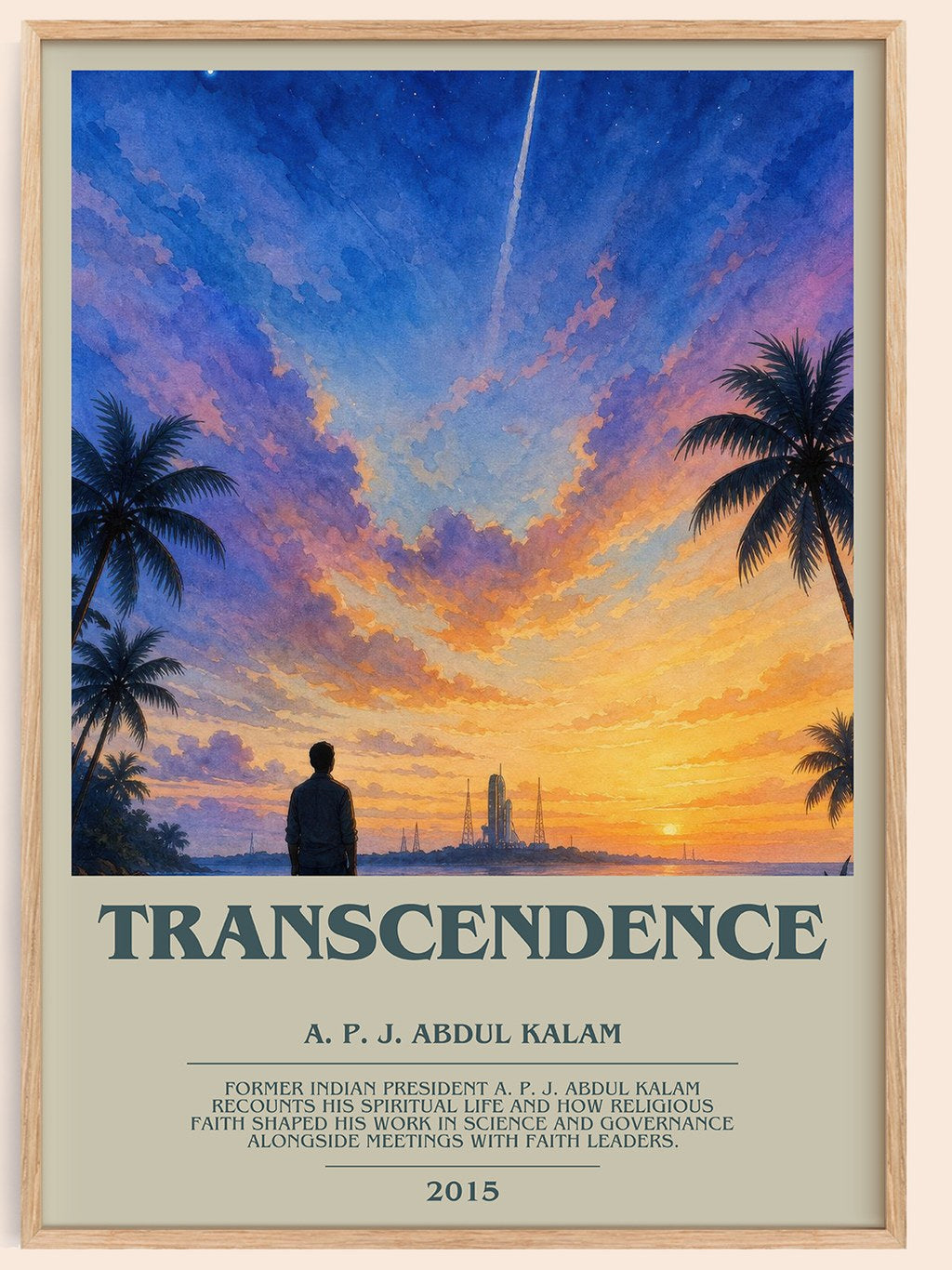 Transcendence bookish book poster by A. P. J. Abdul Kalam – framed literary art print