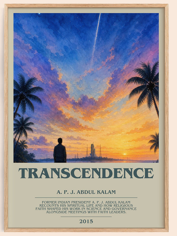 Transcendence bookish book poster by A. P. J. Abdul Kalam – framed literary art print