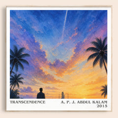 Transcendence literary book poster by A. P. J. Abdul Kalam – framed literary art print