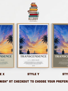 Transcendence bookish print in frame leaning in hallway – memoir wall art