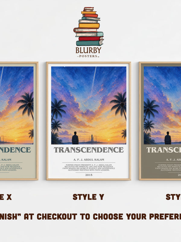 Transcendence bookish print in frame leaning in hallway – memoir wall art