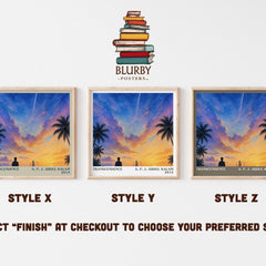 Transcendence literary print in frame leaning in hallway – memoir wall art
