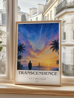 Transcendence book cover poster colour and style options – A. P. J. Abdul Kalam book art