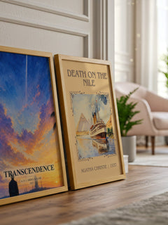Transcendence watercolour print framed by window – literary home decor