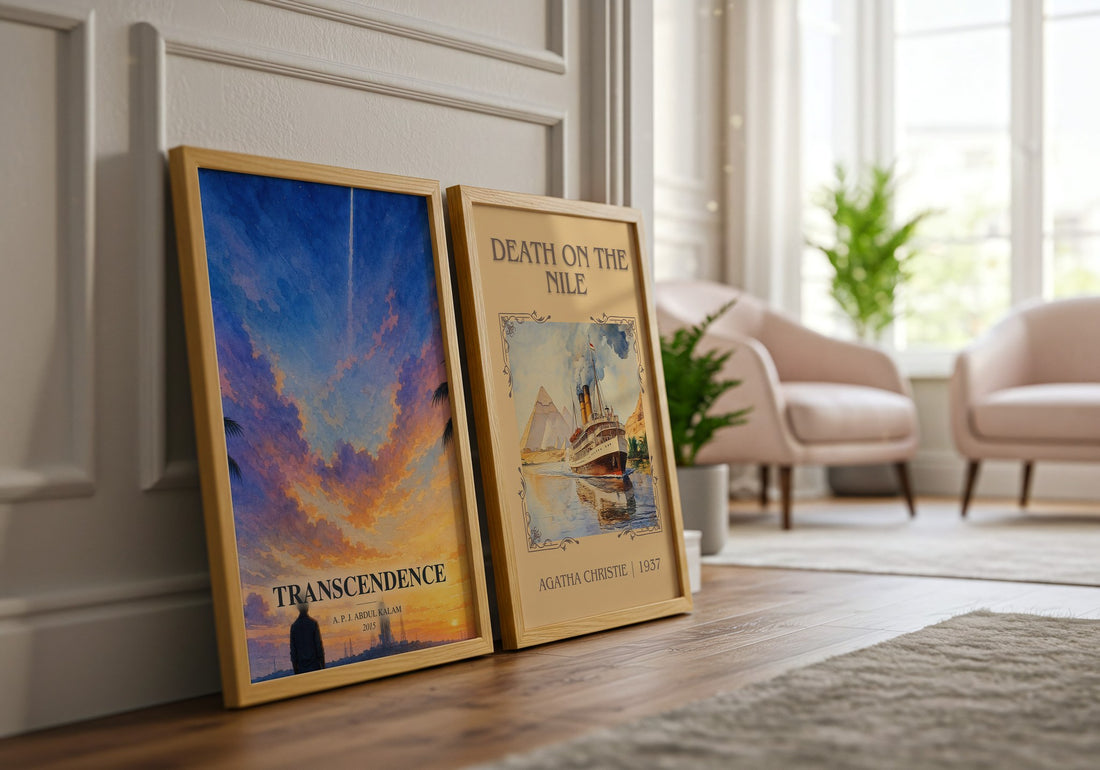 Transcendence watercolour print framed by window – literary home decor