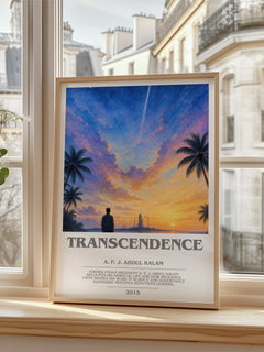 Transcendence bookish poster colour and style options – A. P. J. Abdul Kalam book art