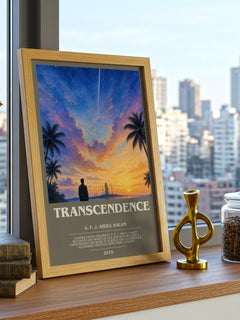 Transcendence bookish print framed by window – literary home decor