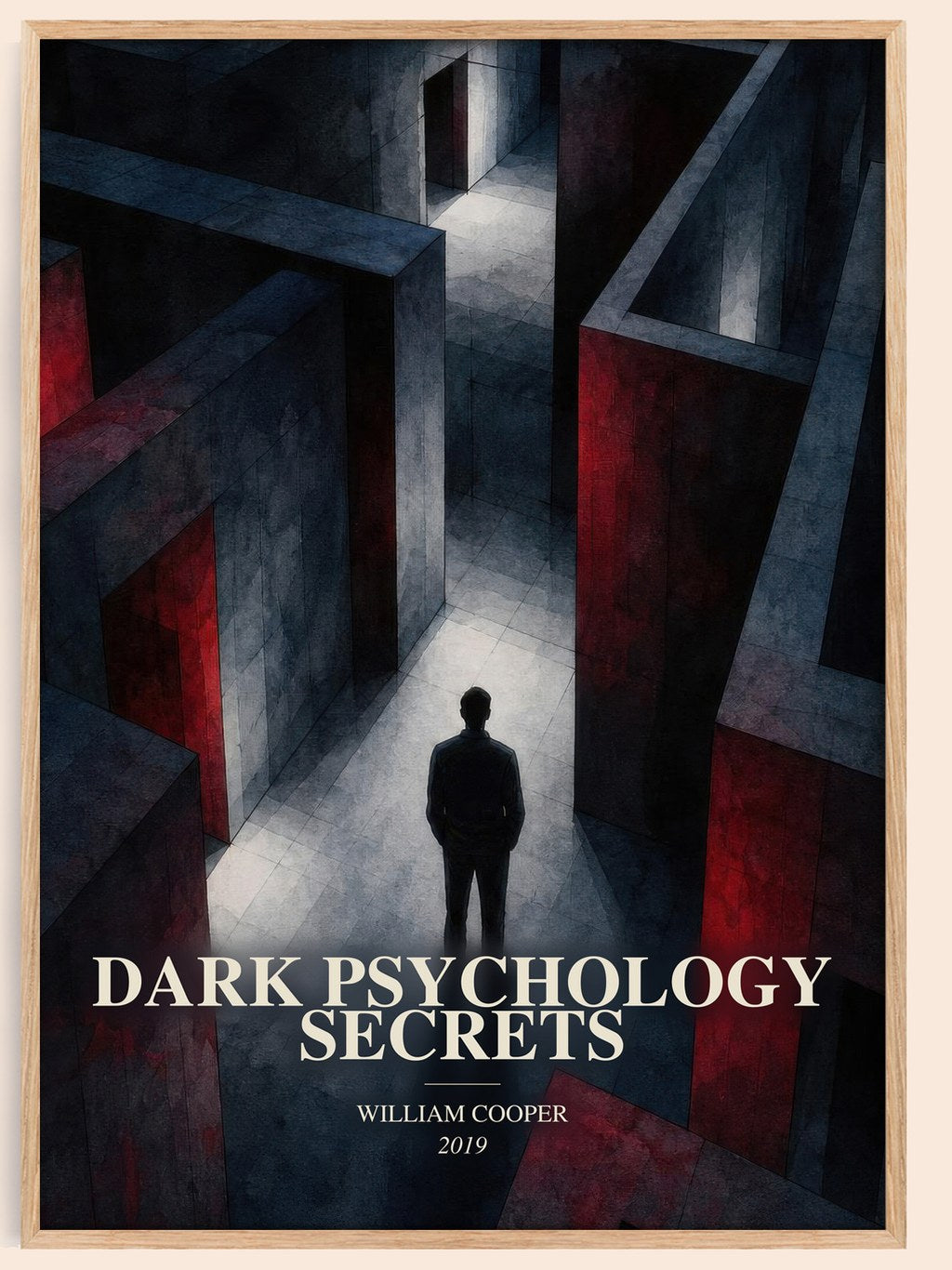 Dark Psychology Secrets watercolour book poster by William Cooper – framed literary art print