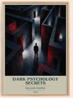 Dark Psychology Secrets book cover book poster by William Cooper – framed literary art print