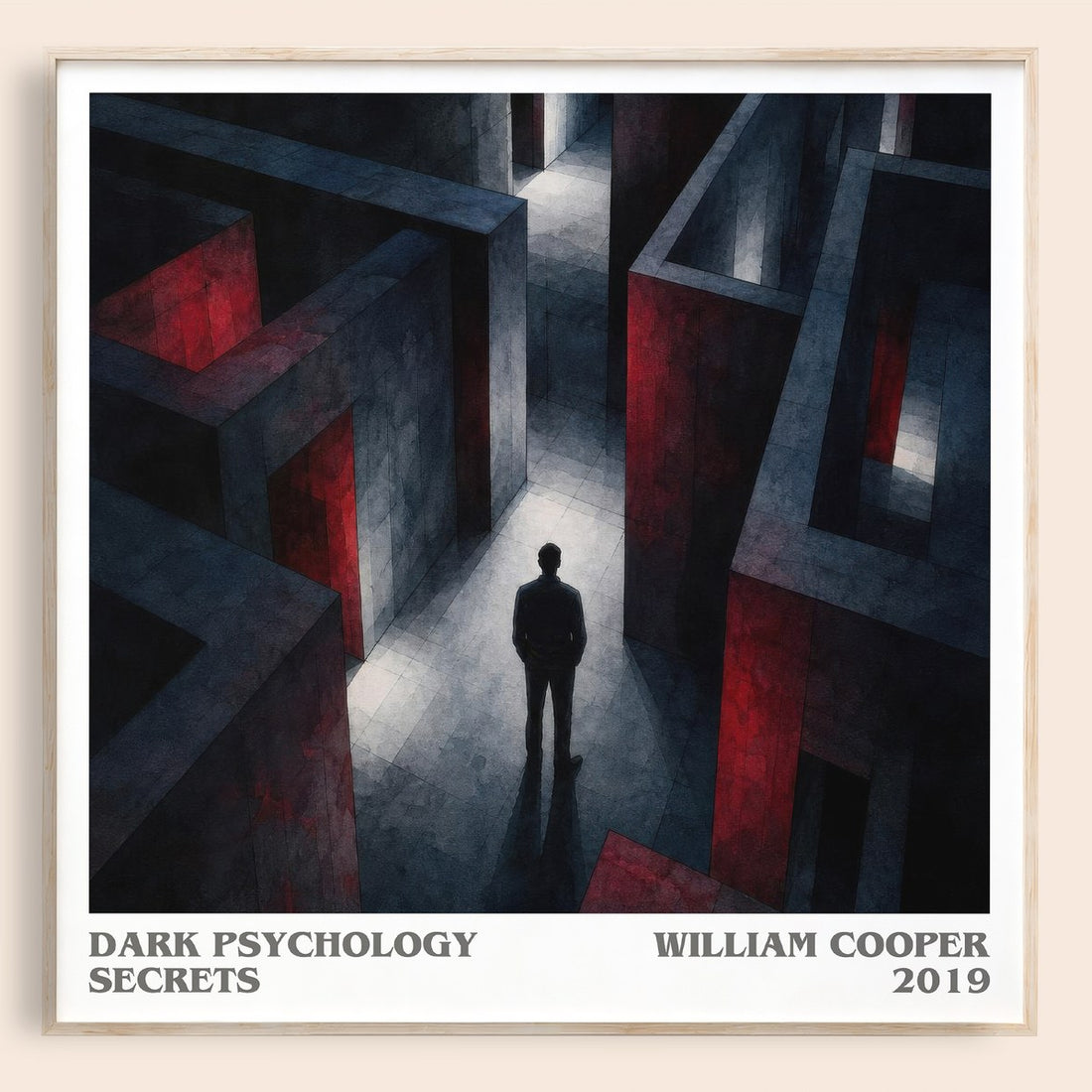 Dark Psychology Secrets literary book poster by William Cooper – framed literary art print
