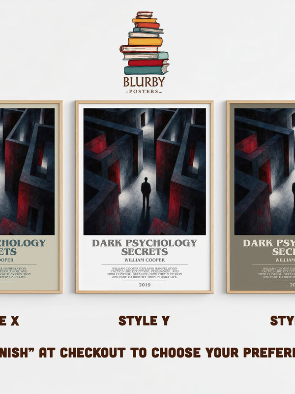 Dark Psychology Secrets bookish print in frame leaning in hallway – __new__:self help wall art