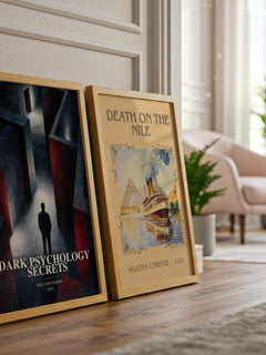 Dark Psychology Secrets watercolour print framed by window – literary home decor
