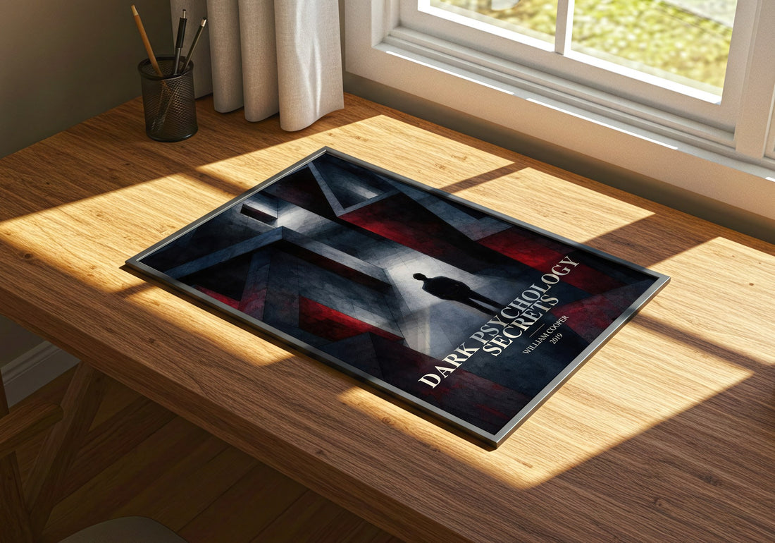 Dark Psychology Secrets watercolour book poster framed on wall – __new__:self help wall art
