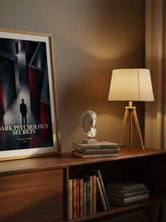 Dark Psychology Secrets watercolour print on bookshelf – William Cooper fan gift