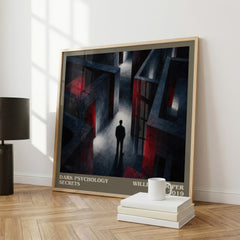Dark Psychology Secrets literary print framed by window – literary home decor