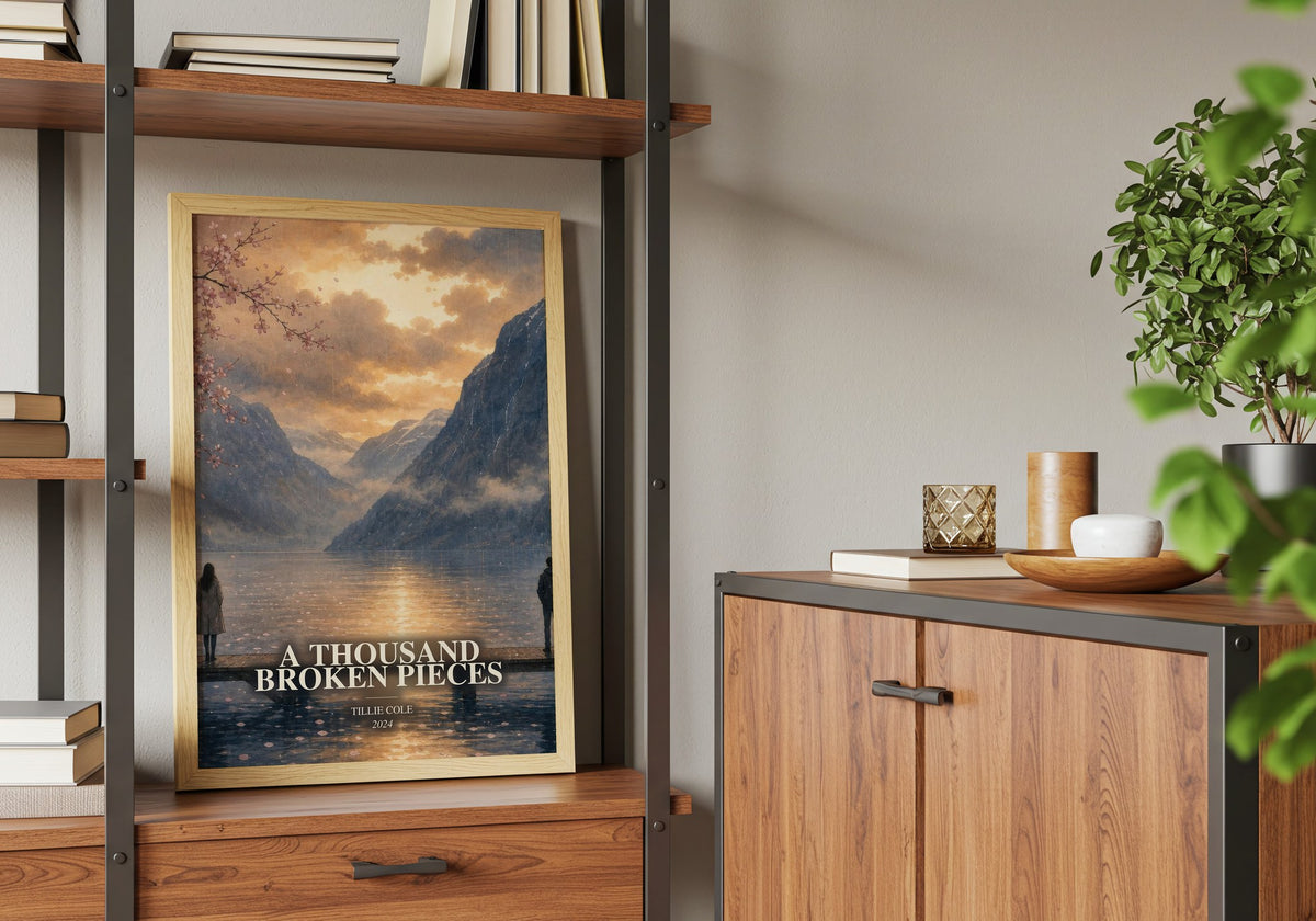 A Thousand Broken Pieces book watercolour illustration paper finish options – matte satin gloss