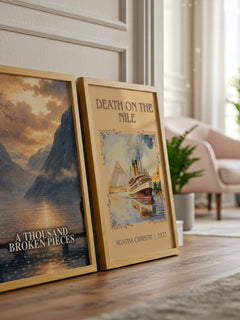 A Thousand Broken Pieces watercolour print framed by window – literary home decor