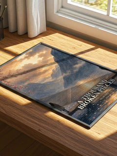 A Thousand Broken Pieces watercolour book poster framed on wall – romance wall art