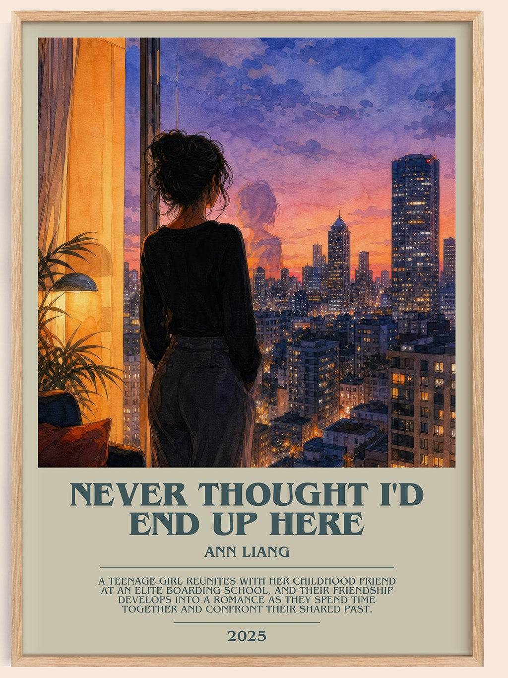 Never Thought I'd End Up Here bookish book poster by Ann Liang – framed literary art print