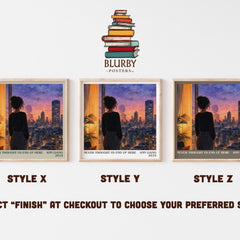 Never Thought I'd End Up Here literary print in frame leaning in hallway – romance wall art
